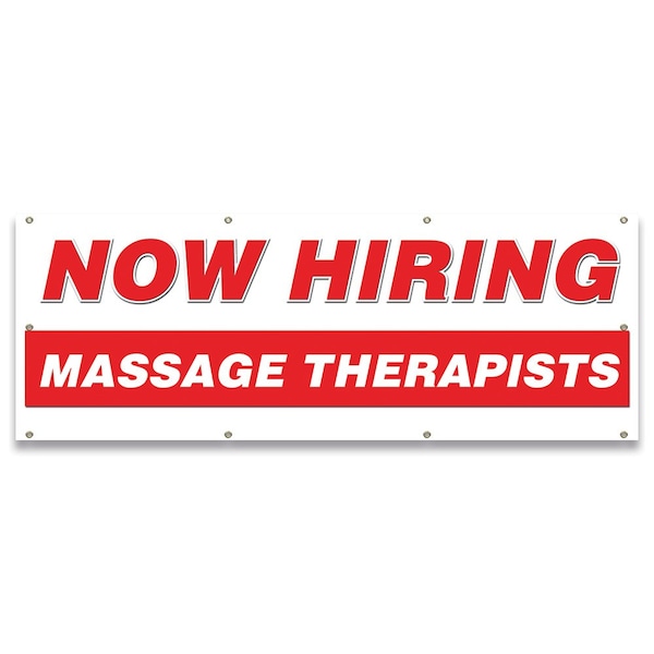 Now Hiring Massage Therapists Banner Apply Inside Accepting Application Single Sided